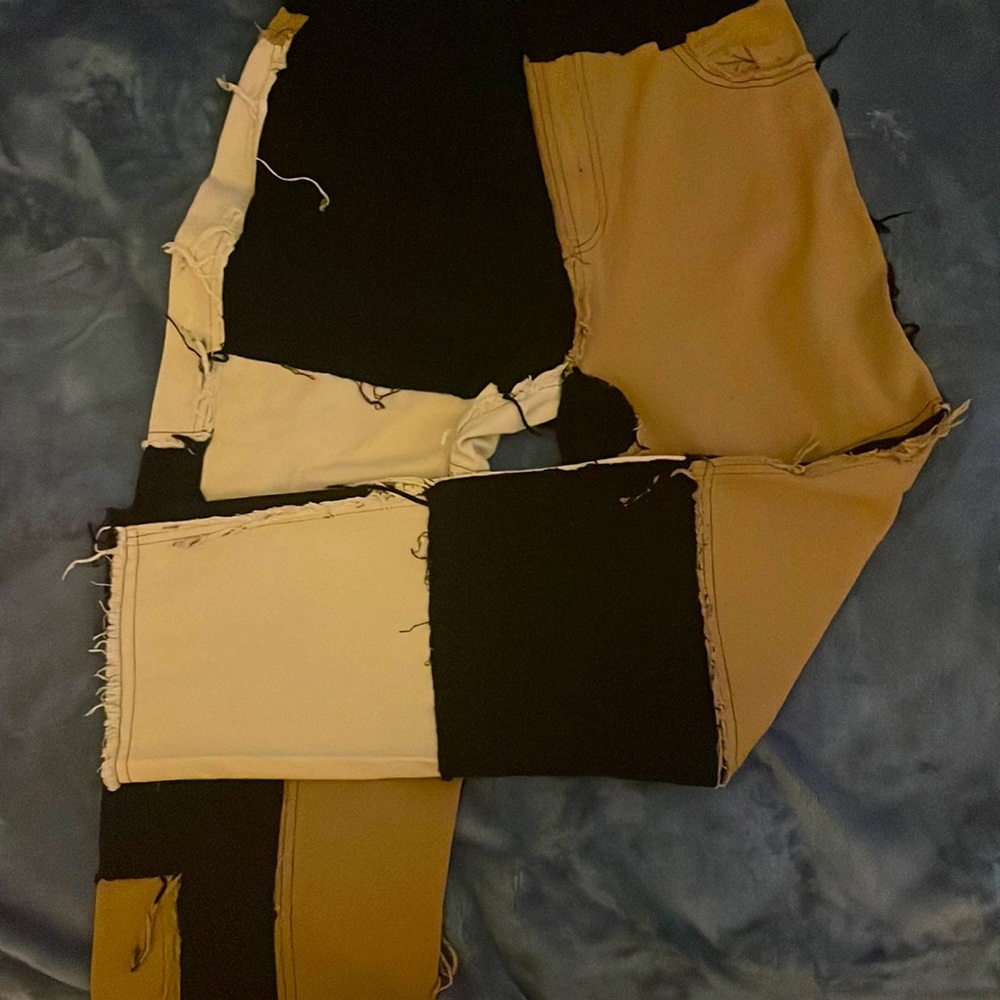 Colorblock straight jeans